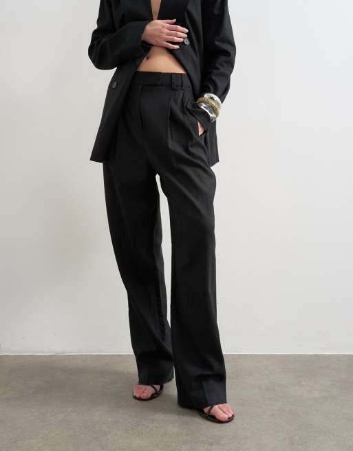 Pantalones negros de pernera barrel de mezcla de lino de Topshop, 2 de 5