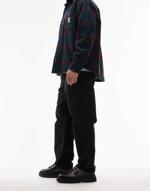 Pantalones negros de pernera recta con abrasiones Single Knee de Carhartt WIP, 3 de 5