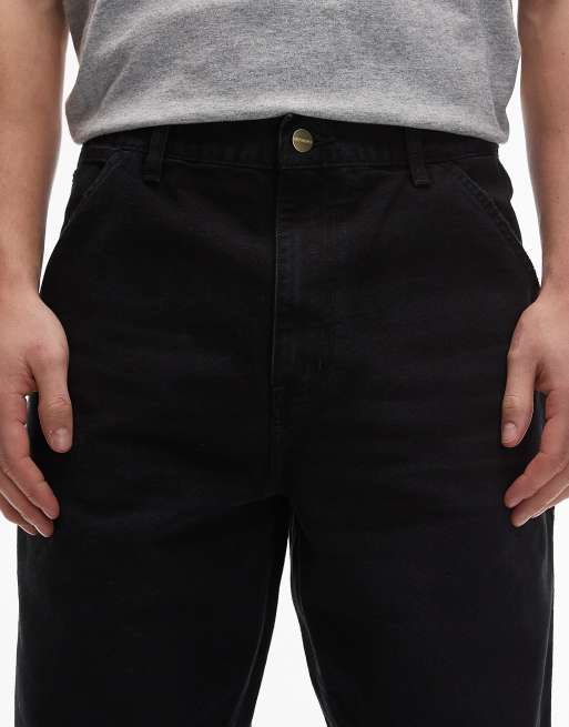 Pantalones negros de pernera recta con abrasiones Single Knee de Carhartt WIP, 4 de 5