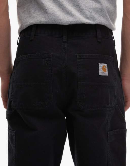 Pantalones negros de pernera recta con abrasiones Single Knee de Carhartt WIP, 5 de 5