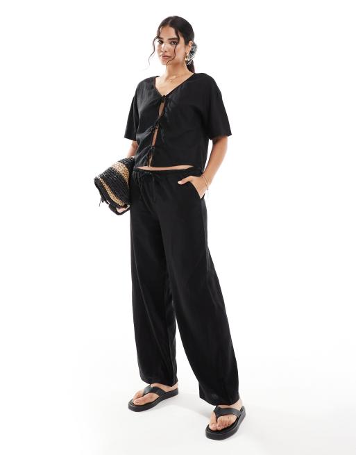 Pantalones negros de pernera recta de JDY (parte de un conjunto)