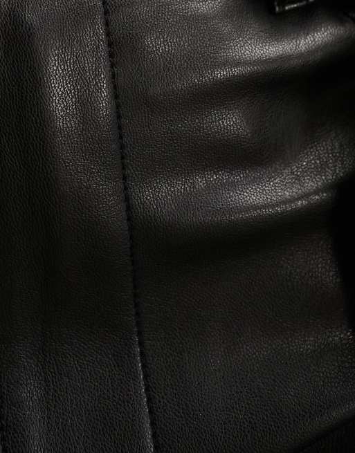Pantalones negros de pernera recta de poliuretano de River Island, 3 de 4