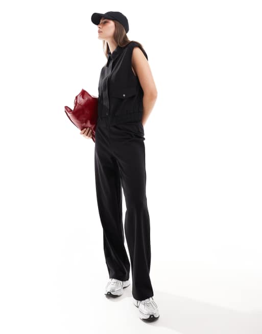 Pantalones negros de pernera recta larga de Mango (parte de un conjunto)