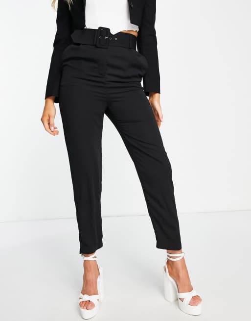 PANTALÓN TIRO ALTO CINTURÓN  Black pants outfit, Belted pants outfit,  Women pants casual