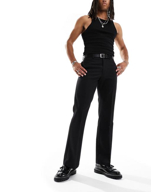 Pantalones negros de vestir acampanados de ASOS DESIGN