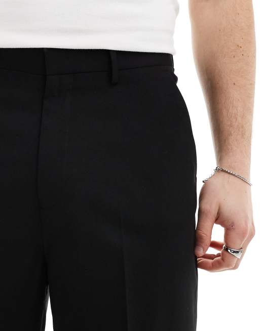 Pantalones negros de vestir de pernera ancha de ASOS DESIGN, 5 de 5