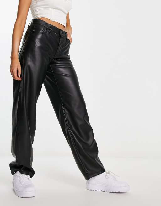Pantalones negros holgados de corte dad de cuero sintético de Levi's