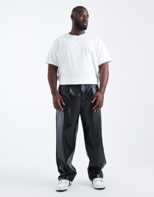Pantalones negros holgados de cuero sintético de ASOS DESIGN, 2 de 5