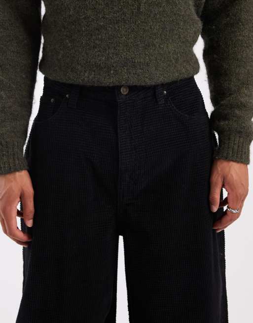 Pantalones negros holgados extragrandes de pana abullonada de ASOS DESIGN, 4 de 5
