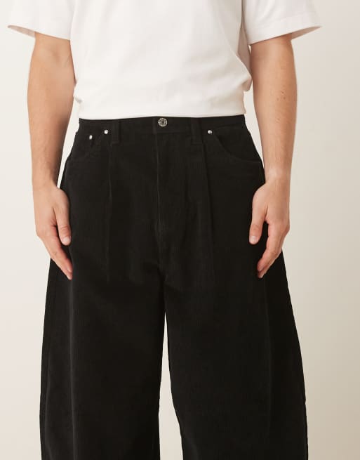 Pantalones negros holgados extragrandes de pana de ASOS DESIGN, 4 de 5