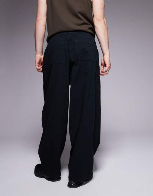 Pantalones negros holgados y extragrandes con cintura elástica de ASOS DESIGN , 4 de 5