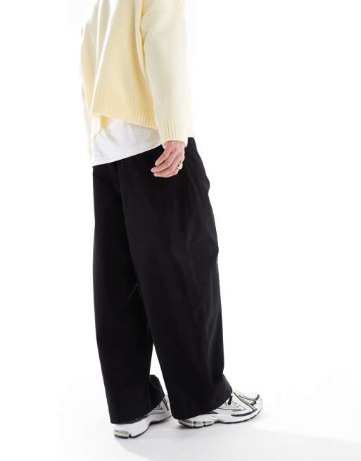 Pantalones negros holgados y extragrandes de lona de ASOS DESIGN , 2 de 5