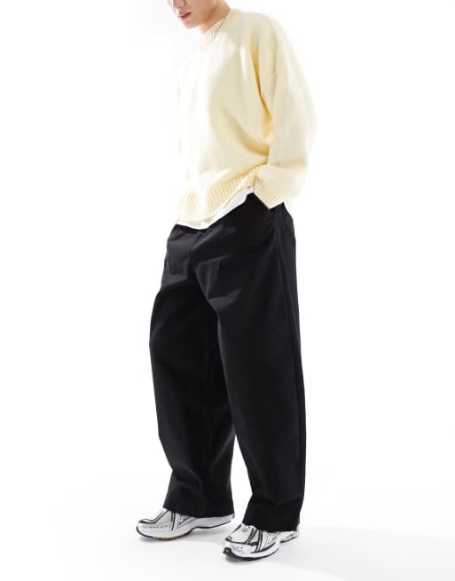 Pantalones negros holgados y extragrandes de lona de ASOS DESIGN , 3 de 5