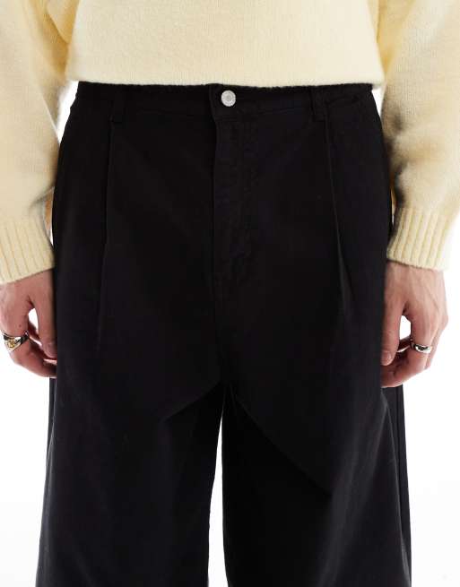 Pantalones negros holgados y extragrandes de lona de ASOS DESIGN , 4 de 5