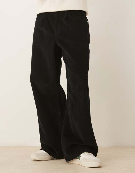 Pantalones negros muy holgados de pana de ASOS DESIGN - view 1