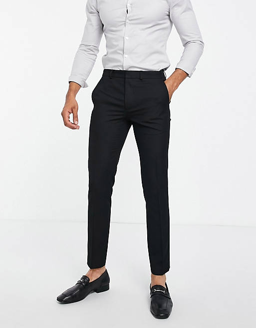 Hombre Other | Pantalones negros pitillo de tejido texturizado de Topman - YZ77049