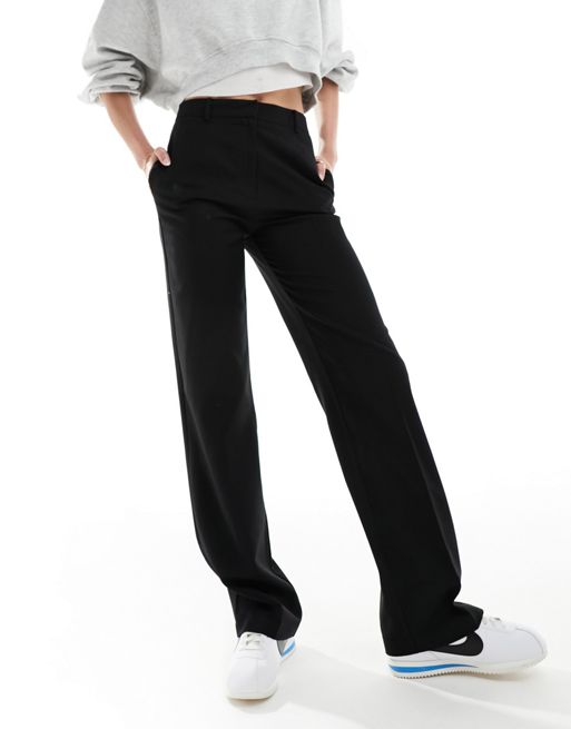 Pantalones De Mujer Rectos Slim Fit Oficina Largos Casual Elástico Negro  Trabajo