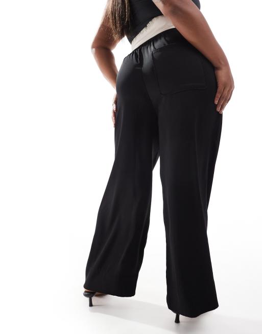 Pantalones negros sin cierres de satén de ASOS DESIGN Curve, 5 de 5