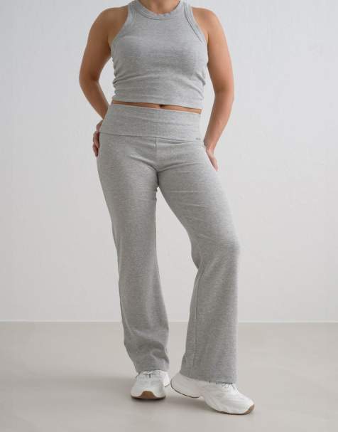 Pantalones Petite gris melange de canalé Ease de Aim'n - view 1