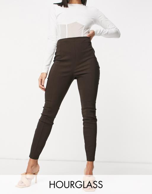 Pantalones pitillo color chocolate de tiro alto de ASOS DESIGN Hourglass