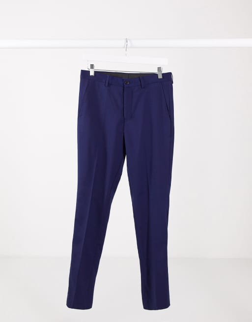 Pantalones pitillo de traje azules de Jack & Jones Premium