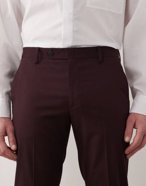 Pantalones pitillo de traje en burdeos de ASOS DESIGN, 4 de 5