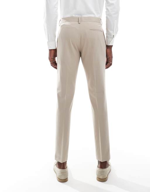 Pantalones pitillo de traje en color piedra de ASOS DESIGN, 4 de 5