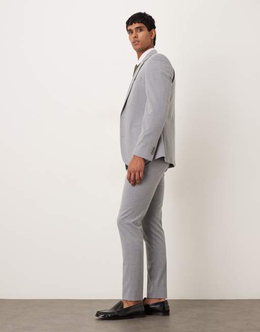 Pantalones pitillo de traje grises de ASOS DESIGN, 3 de 5