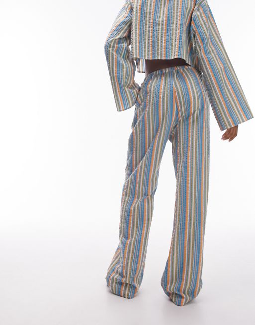 Pantalones playeros a rayas de colores de pernera ancha de sirsaca de Topshop (parte de un conjunto), 4 de 5