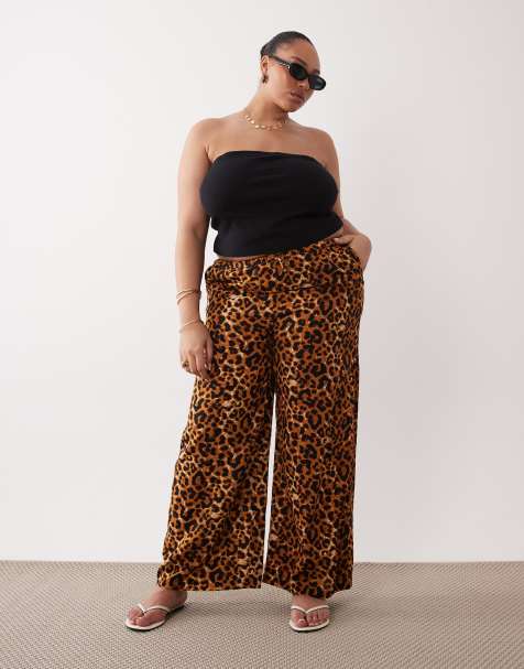 Pantalones playeros con estampado de leopardo y lazada delantera de Esmee Curve - view 1