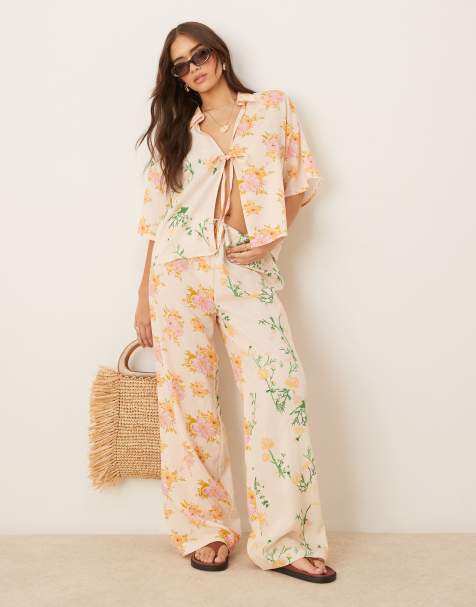 Pantalones playeros multicolores con estampado floral Abi de ASOS DESIGN - view 1
