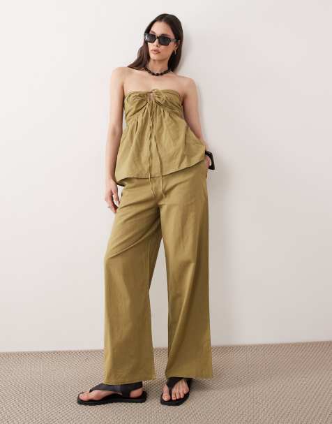 Pantalones playeros verde claro con lazada delantera de Esmee (parte de un conjunto) - view 1