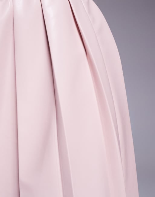 Pantalones rosa empolvado con pinzas de poliuretano de ASOS LUXE (parte de un conjunto), 3 de 5