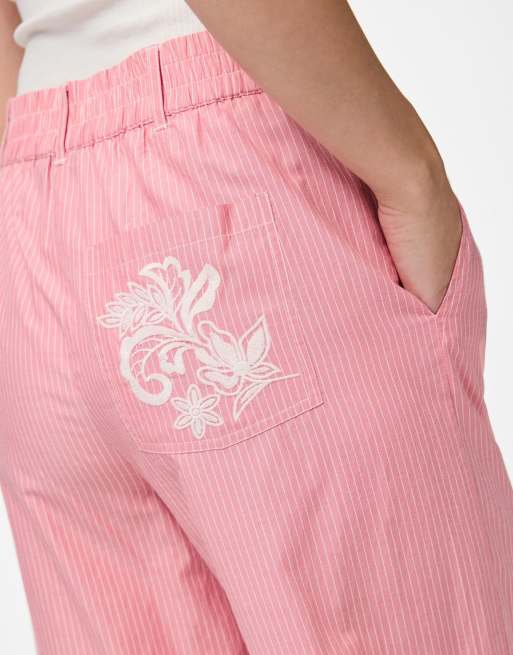 Pantalones rosa limonada de pernera ancha de Pieces