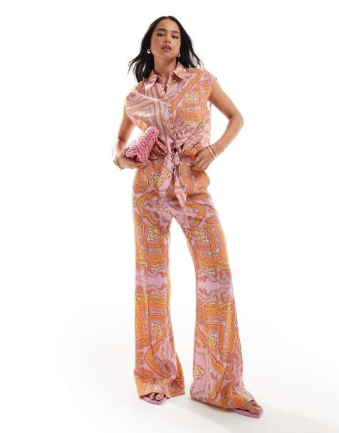 Pantalones rosas con estampado de cachemir de Mango (parte de un conjunto) - view 1