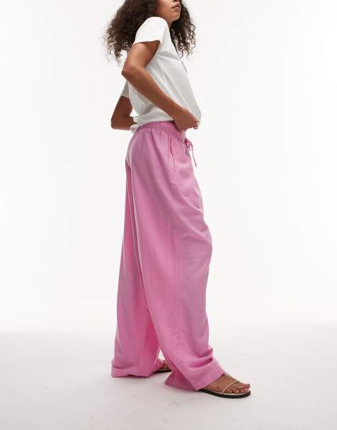 Pantalones rosas de corte globo de mezcla de lino de Topshop - view 1