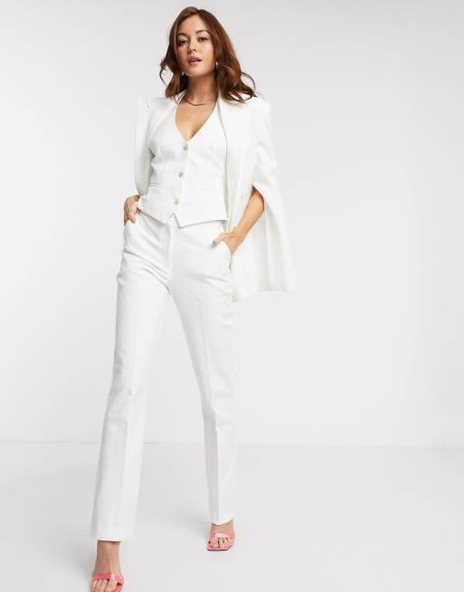 Traje texturizado en blanco de ASOS DESIGN , 4 de 4
