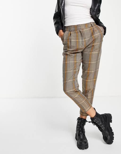 Pantalones tapered de vestir de cuadros mostaza de ASOS DESIGN, 4 de 4