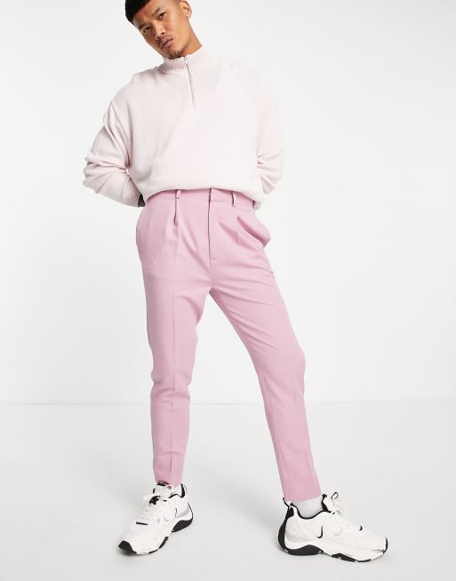 Pantalones tapered de vestir en rosa sombra de ASOS DESIGN, 4 de 4