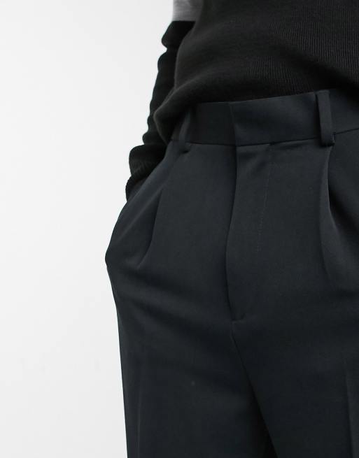 Pantalones tapered de vestir negros de ASOS DESIGN, 3 de 4