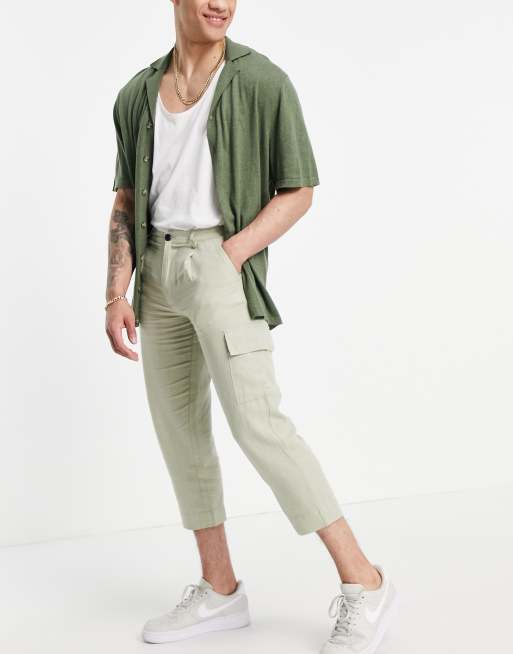Pantalones tapered verde claro de ASOS DESIGN (parte de un conjunto)