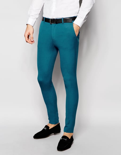 Pantalon azul 2025 turquesa hombre