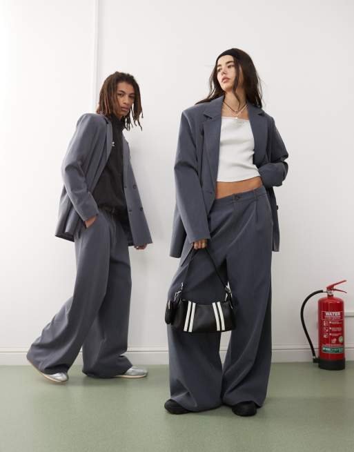 Pantalones unisex con pespuntes en contraste de cambray de Reclaimed Vintage