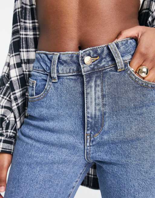 Pantalones vaqueros anchos de algodón con lavado azul medio - AZUL, 2 de 4