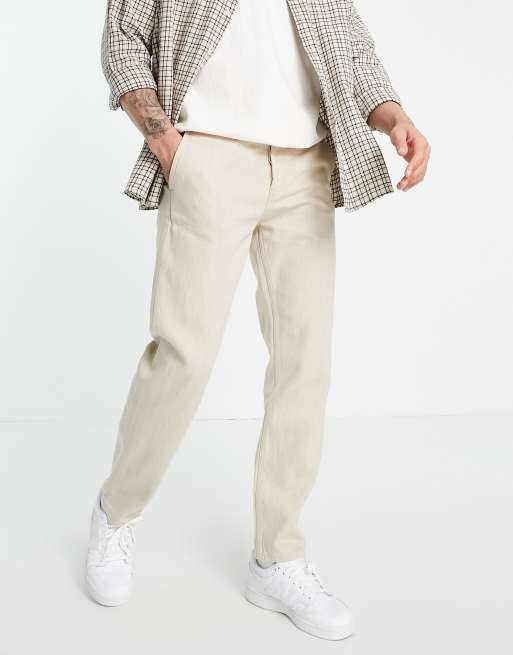 Pantalones vaqueros beis de corte recto de Weekday