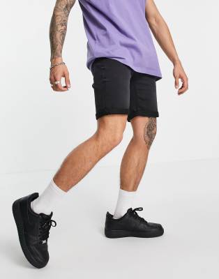 Pantalones vaqueros cortos en negro de Only & Sons