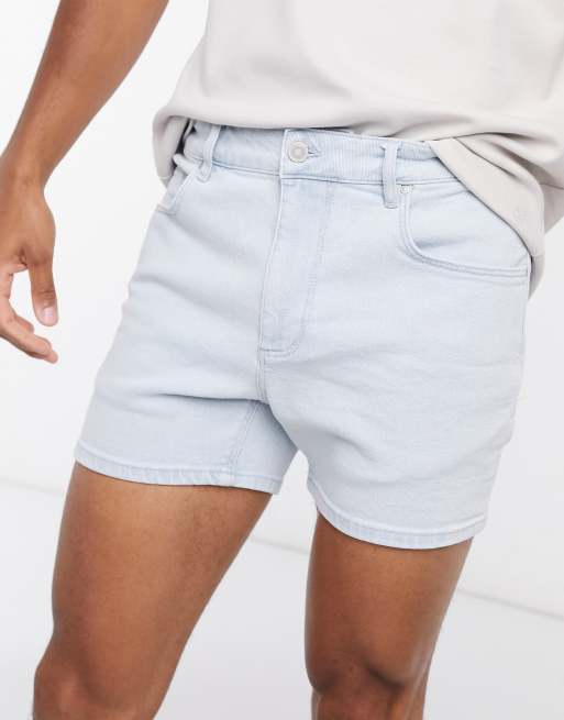Pantalones Vaqueros Muy Cortos De Corte Slim Elastico Con Lavado Claro Vintage De Asos Design Asos