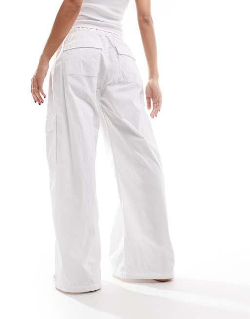 Pantalones veraniegos blancos cargo holgados de lino de Cotton On , 2 de 5