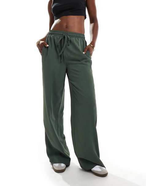 Pantalones verde lavado sin cierres con panel en contraste de ASOS DESIGN - view 1