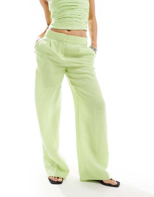 Pantalon Verde Camisa De Lino Verde Combinar Pantalon Pantalon